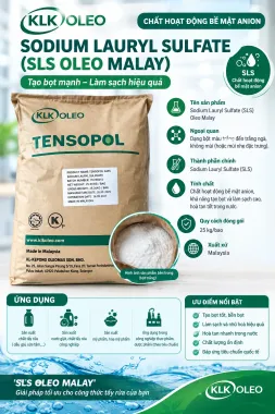 Hóa Chất Sodium Lauryl Sulfate (SLS Oleo Malay) – Chất Hoạt Động Bề Mặt Anion Cao Cấp